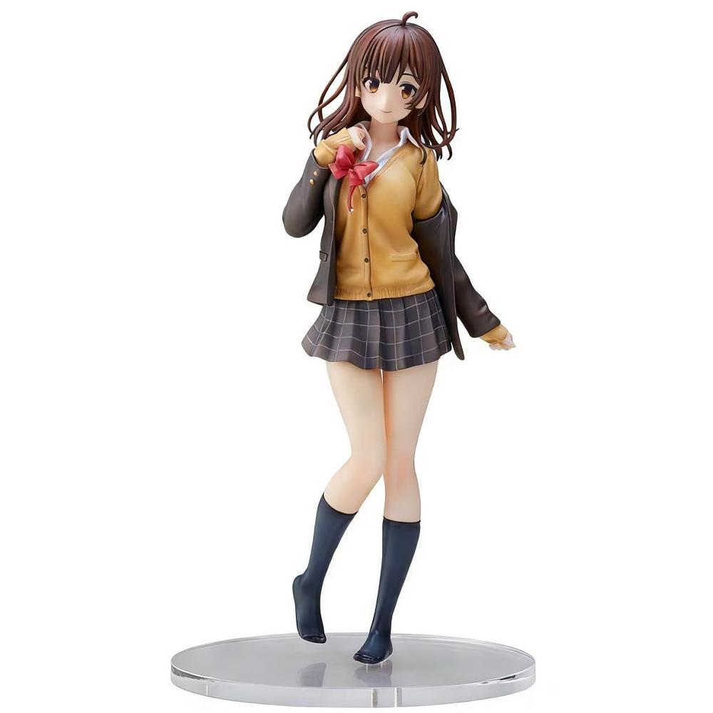 18CM Ogiwara Sayu Figure Anime Hige Wo Soru Soshite Joshikousei Wo Hirou Squatting Animation Model Toys Gifts Decoration PVC