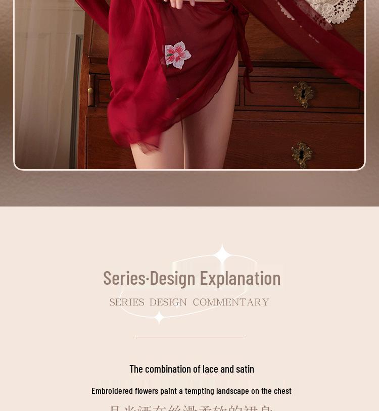 Seductive Hanfu-Inspired Sheer Lingerie Set: Erotic Three-Piece with Belly Band for Small Busts
