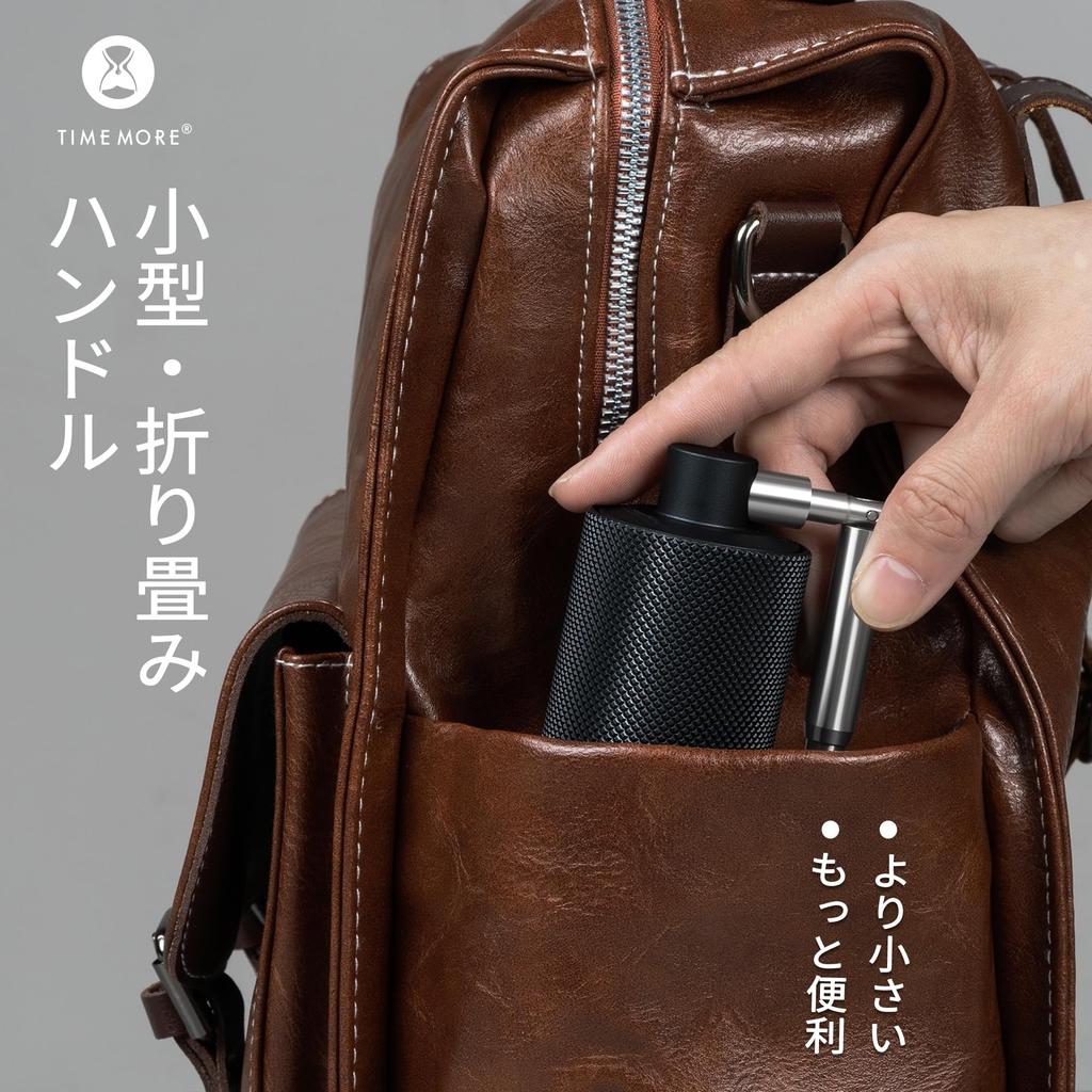 TIMEMORE NANO Manual Coffee Grinder, Compact, All-Metal Stainless Steel Grinding Grinder with Adjustable Coarseness, Foldable Handle, and Brush,