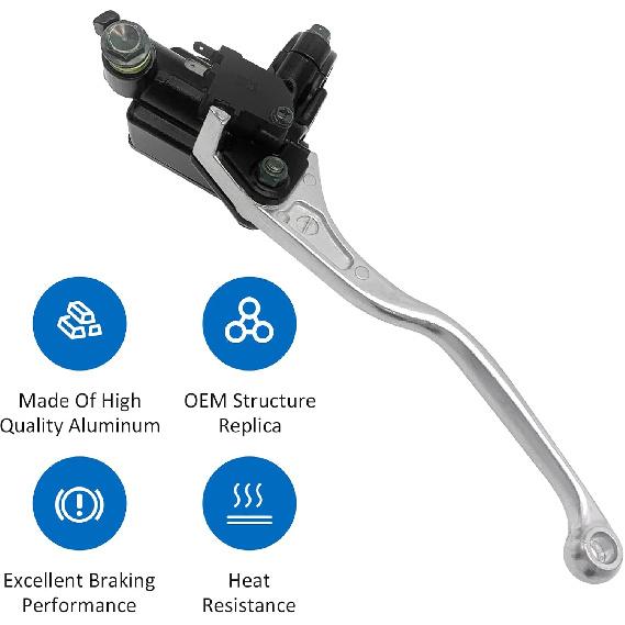 Front Right Brake Master Cylinder For Kawasaki Brute Force 650 750 4X4I KVF650 KVF750, Psiton Size 16Mm, OEM# 43015-0036 43015-0711