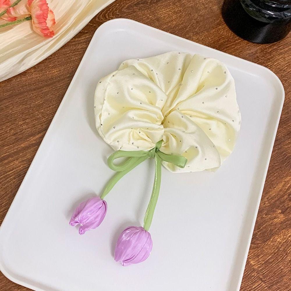 Elastic Material Tulip Headbands Spring Design Flower Elastic Hair Ties  Women Hair Accessories