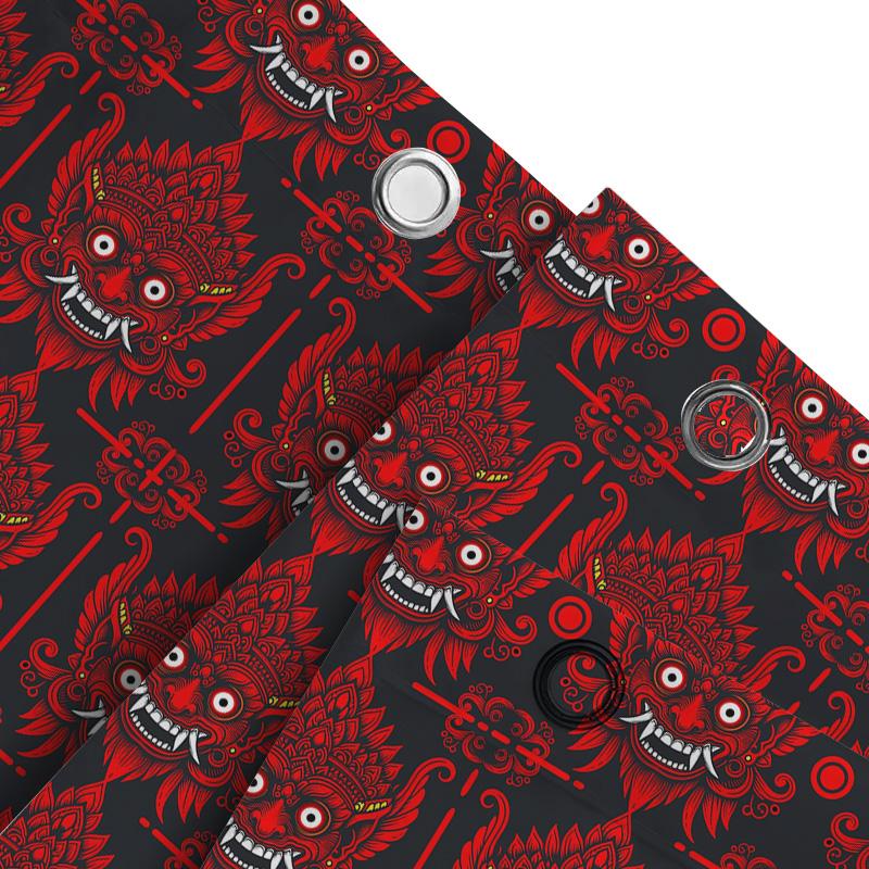 Red And Black Monster Shower Curtain With Gothic Design Halloween Decor For Bathroom Waterproof Fabric Home Dcor Accessories!