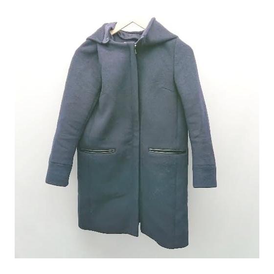 IENA Hood Removable Front Zipper Adult Simple Long Sleeve Coat