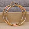 Trendy Statement Gold Copper Hoop Earrings For Women Round Gold Eardrop Luxury Jewelry Accessories for Wedding Anniversary Gift