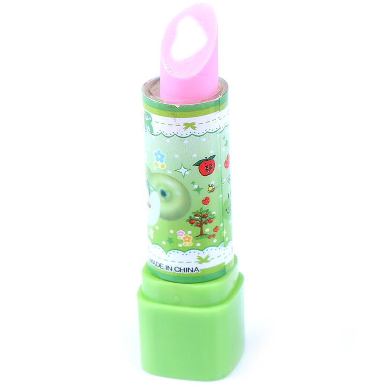 1Pc Child Lipstick Shaped Eraser Student Stationery Xmas Gift Pencil Erasers