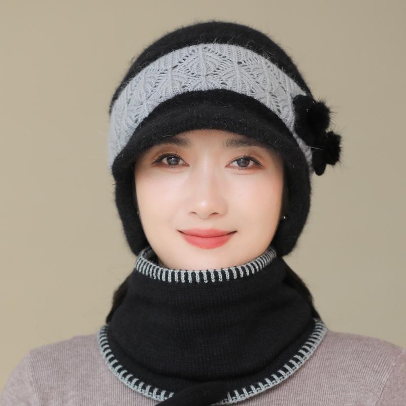 Winter Hat Women's Thickened Wool Cap Cap Fleece Warm Ear Protector Knitted Hat