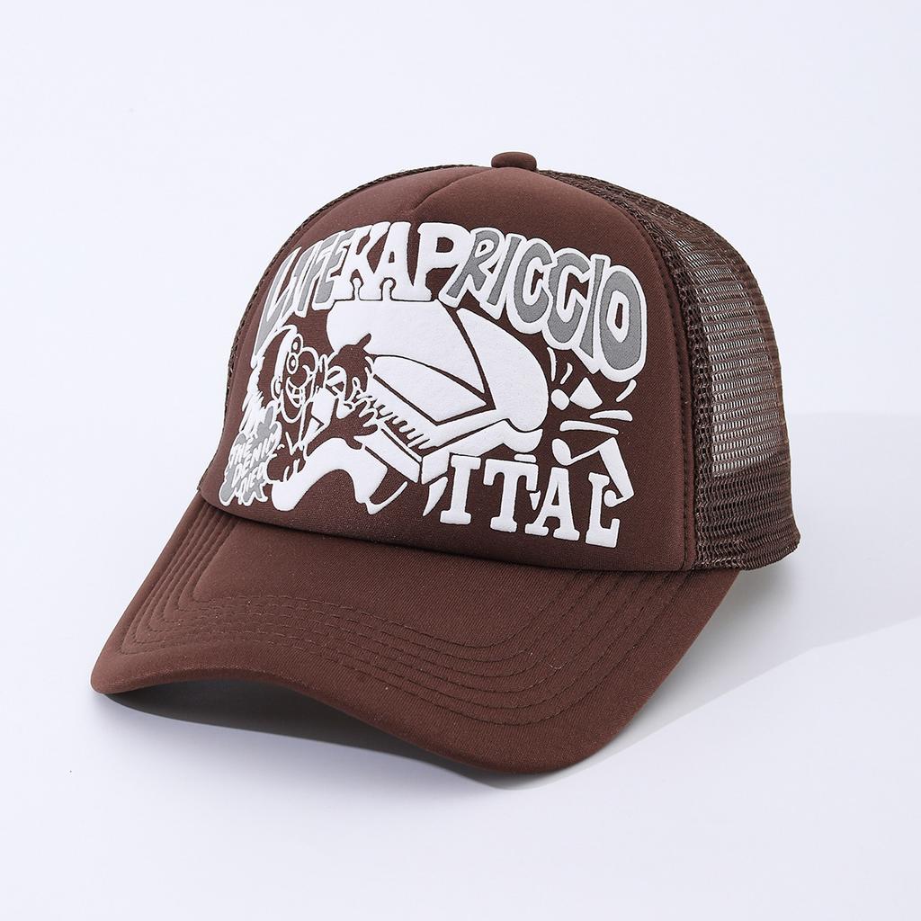 Alphabet Piano Printed Sun Hat Male And Female Couples Net Hat Truck Hat Versatile Breathable Baseball Cap