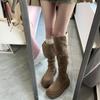 Winter Fashion Women Over The Knee Knight Boots Fashion Fold Two Ways To Wear Shoes Female Thick Heel Silm Thigh High Booties