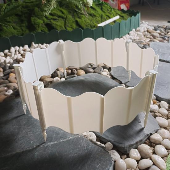 Garden Edging Border No-Dig Design Landscaping Edging Interlocking Plastic Edging Panels with Stakes for Lawn Flower Bed Fence Borders