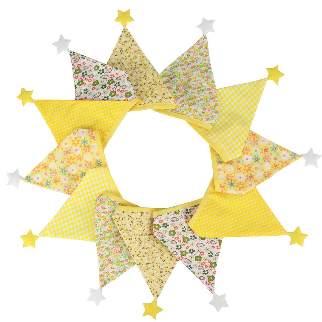 Nordic Star Cotton Triangle Flag Banner for Wedding or Kindergarten Decor