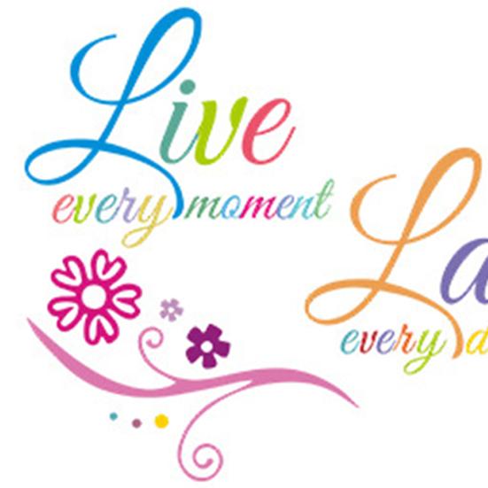 Dekoracyjna naklejka ścienna Samoprzylepna DIY Kolorowa Pozytywna Żyj Śmiej się Kochaj Naklejka z motylem Dekoracja domu