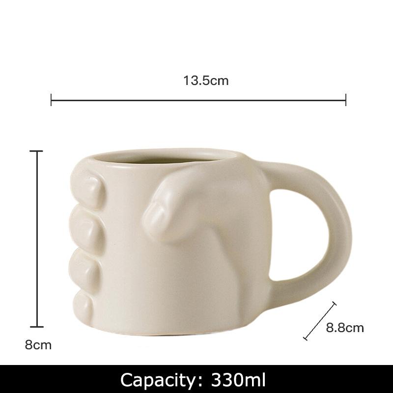 Clench Fist Shaped Porcelain Mugs Water Cup Human Body Art Coffee Mug Dining Table Afternoon Tea Teacup Fruits Juice Cup