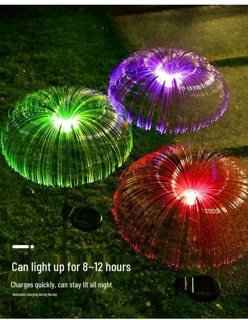 

Solar LED Fiber Optic Jellyfish Lamp - Outdoor Decorative Lawn Light for Christmas Atmosphere