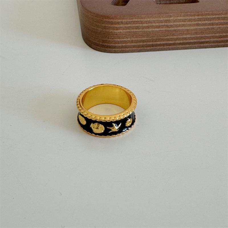 Autumn/Winter Starfish Multicolored Enamel Ring - Versatile Fashion Jewelry for Women