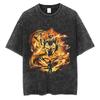 Harajuku Vintage TShirt Japanese Anime Dragon Ball Graphic Oversize T Shirt Washed Tshirt Men Summer Cotton Tops Tees
