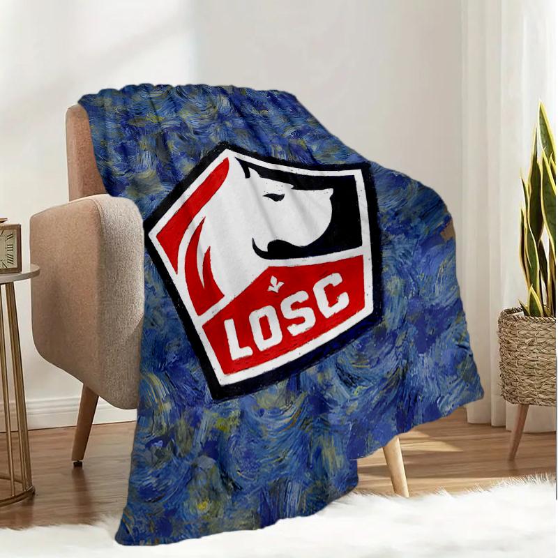 Lille Football Club Emblem Blanket Lightweight Ideal Bedding Blanket Perfect for Travel, Camping, Living Rooms, Offices, Sofas, Fan Christmas Gift