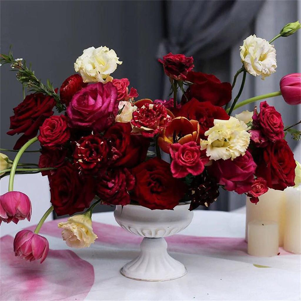 Multiuse Decorative Vase Retro Flower Arrangement Tall Vase Iron Flower Pot for Various Room and Formal Event Setting