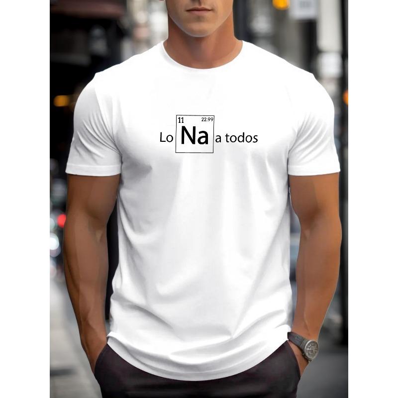 Casual Men'S T-Shirt with a Stylish Round Neck, Short Sleeves, Streetwear Design