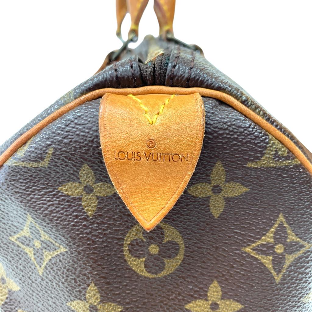 Used Louis Vuitton Monogram Speedy 35 M41524 Boston Bag Canvas Brown Authentic 1221