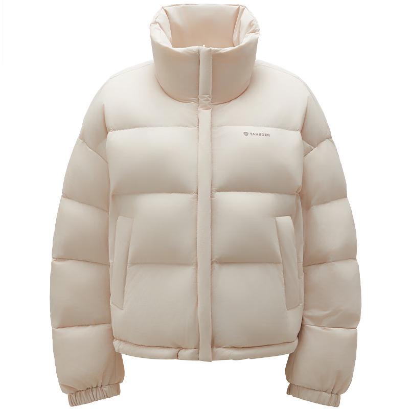Tanboer Women's 2025 New Short Stand Collar Puffy Reversible Down Jacket