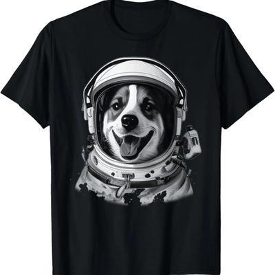 Astronaut Dog Space Cute Dog Lover for Men Women Kids T-Shirt