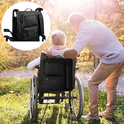 Multi-pocket Wheelchair Rear Storage Bag Portable Waterproof Mobility Scooter Bag with Buckle Wear-resistant