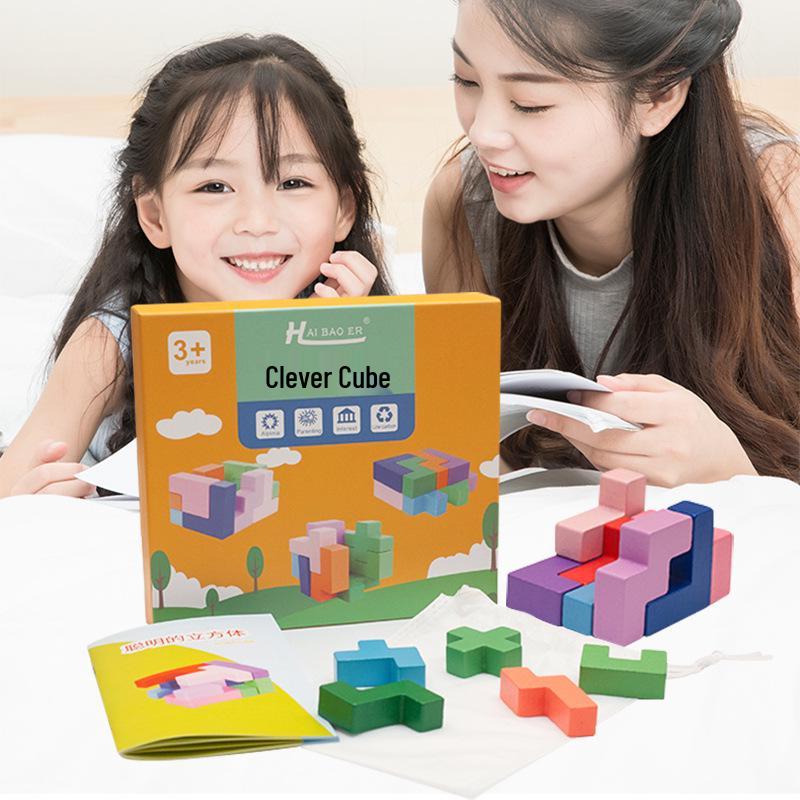 

Colorful Geometric Stacking Tower: Educational Wooden Toy for Kids
