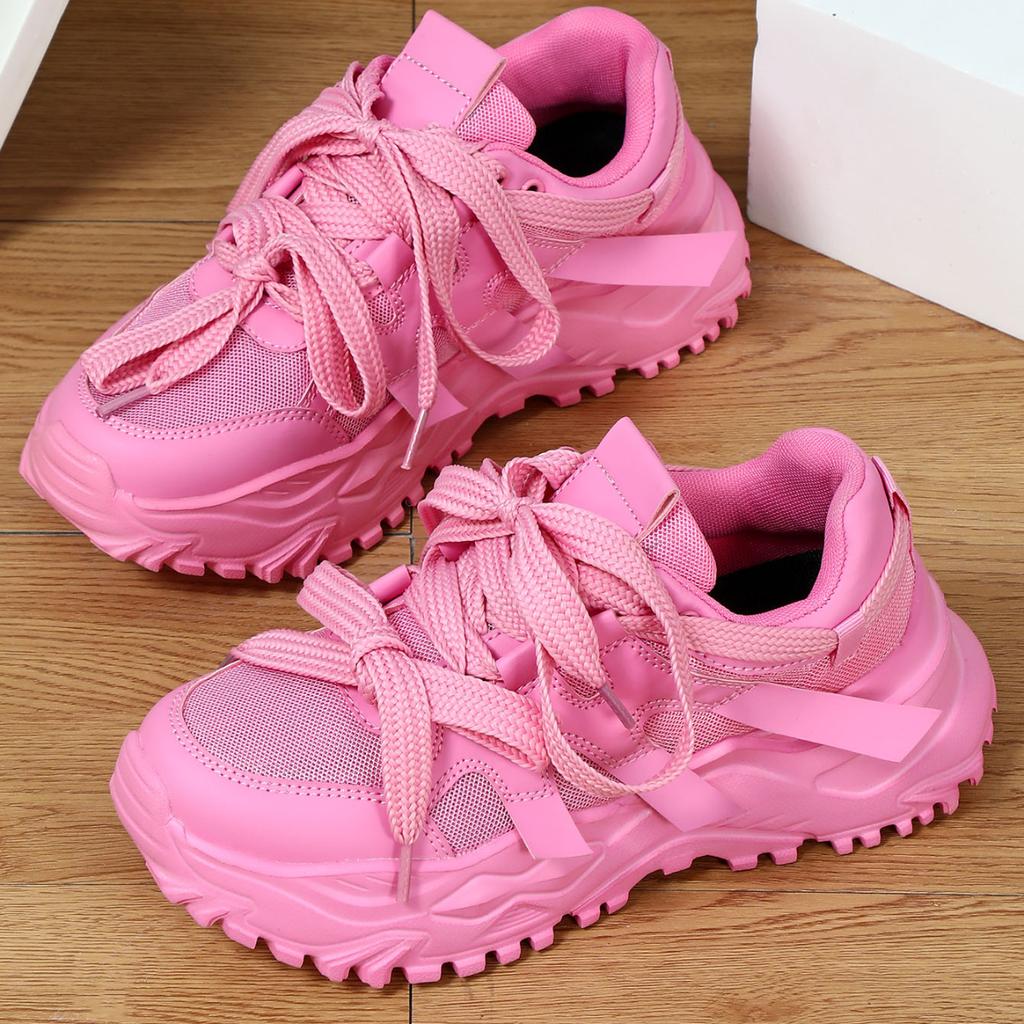 Klobiger Sneaker-Trend, dicke Sohle, erhöhte Mesh-Oberfläche, atmungsaktiv, bequem, lässig, Sportschuhe, modisch passend zu Outdoor-Paaren, modische Schuhe