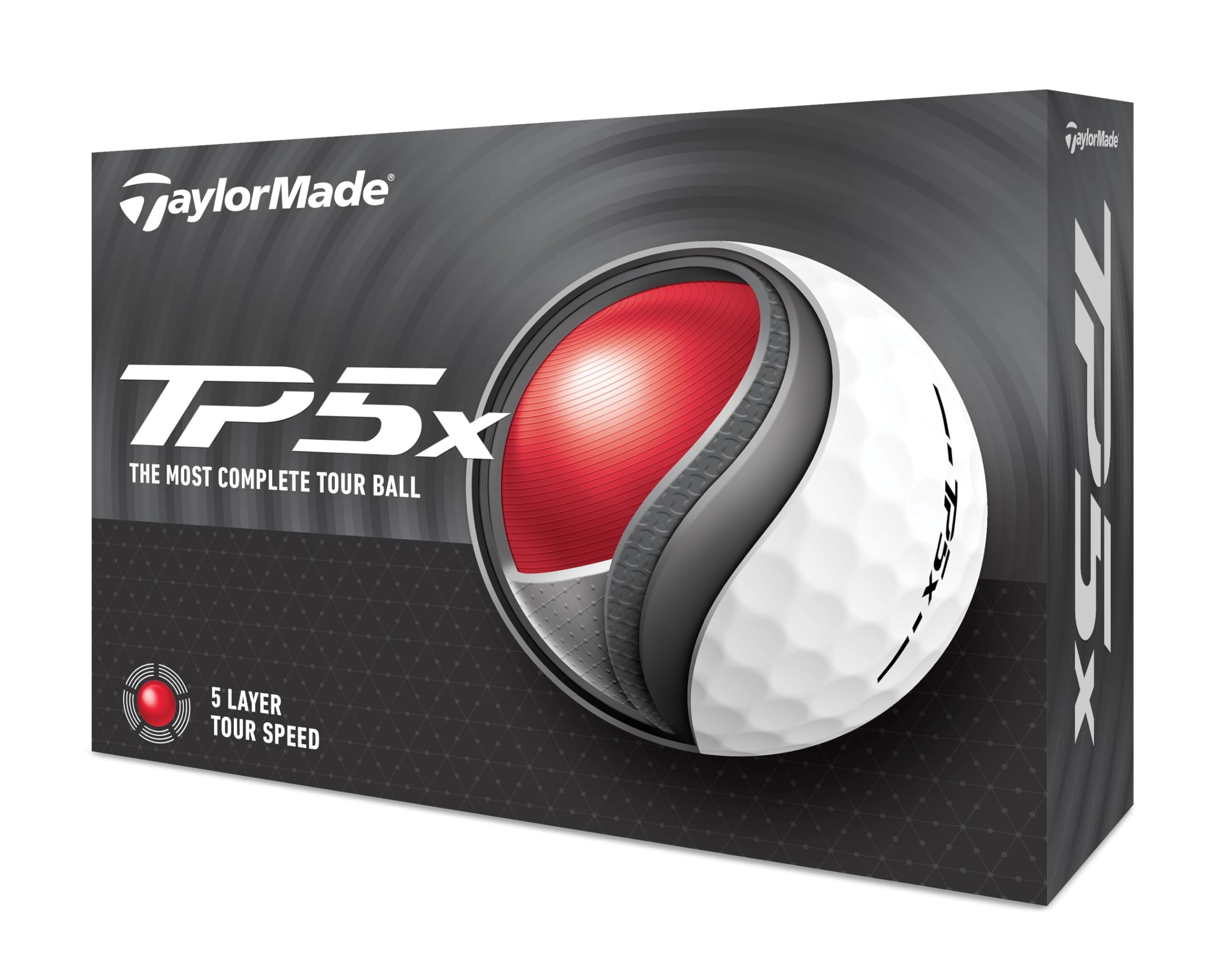 TaylorMade TMJ24 TP5x JPN (12 шт.) Мячи для гольфа TP5X, модель 2024 года, белые