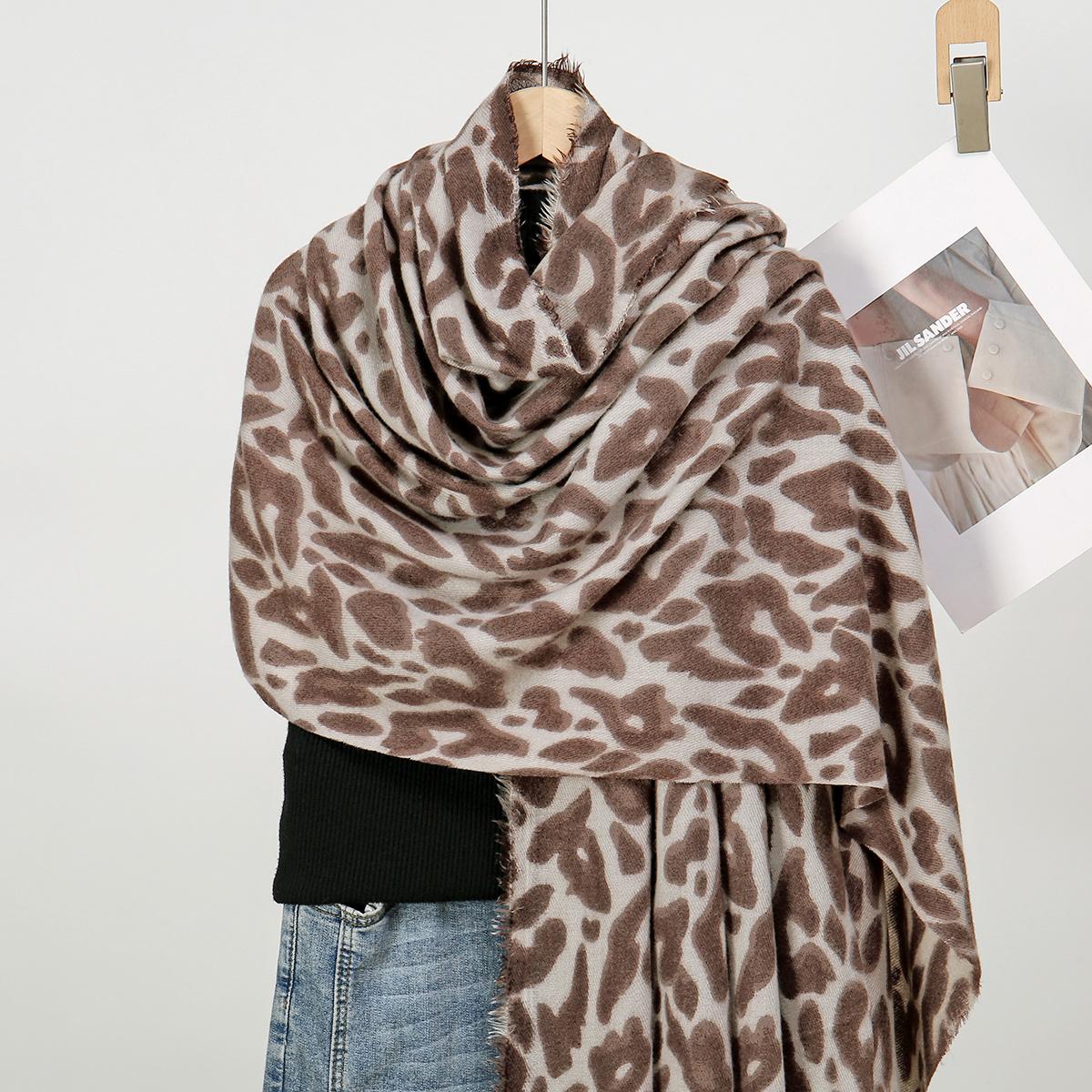 

Thick Cashmere Scarf For Women Leopard Print Tippet Pashmina Shawl And Wrap Design Luxury Brand Blanket Stole Bufanda Echarpe