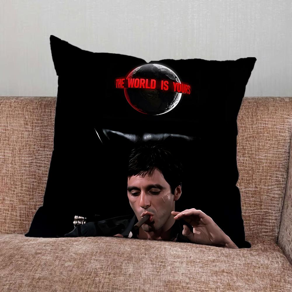 S-Scarfaces Tony M-Montana Pillow Case For Home Bedroom Car Office Decoration Living Room Sofa Cushion Cover Suitable
