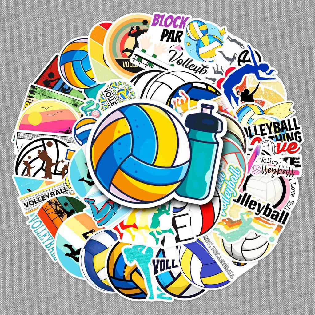 50 Waterproof Volleyball Graffiti Stickers for Phone Cases, Skateboards, and Luggage