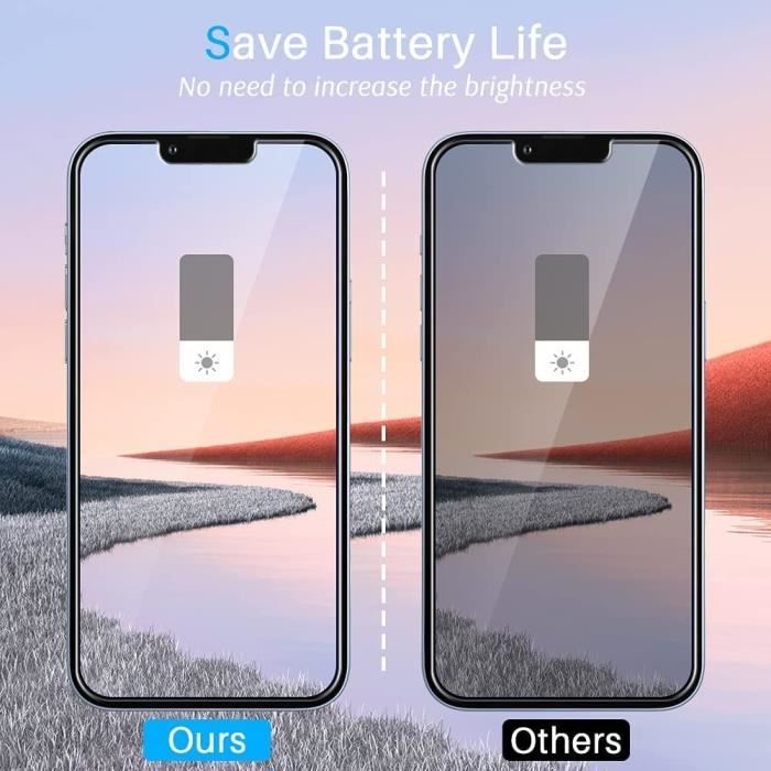 Film de protection en verre trempé - PROSHOP - iPhone 13 - Anti espion - Résistant aux chocs - 4 pièces