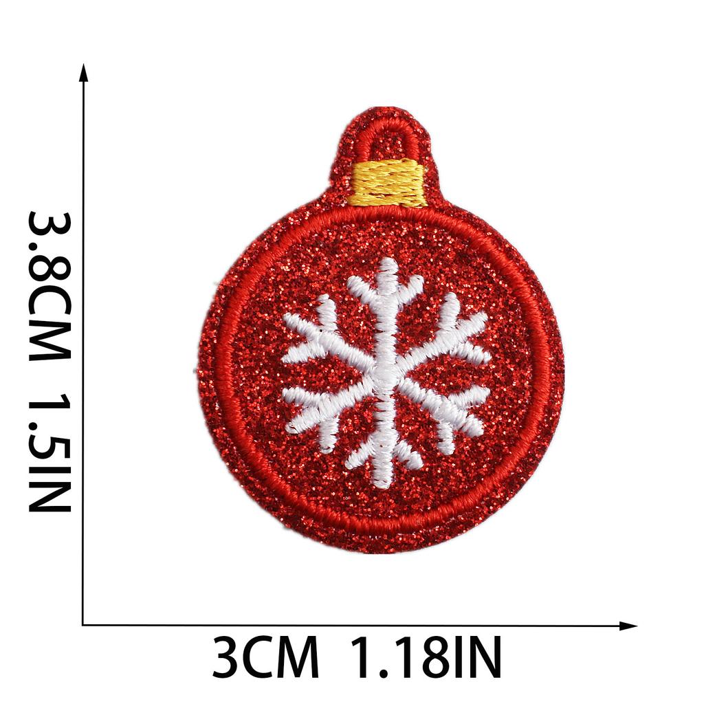Christmas Theme Embroidery Cloth Sticker Cartoon Apple Patch Sticker Glitter Powder Material Little Squirrel Computer Embroidery Label