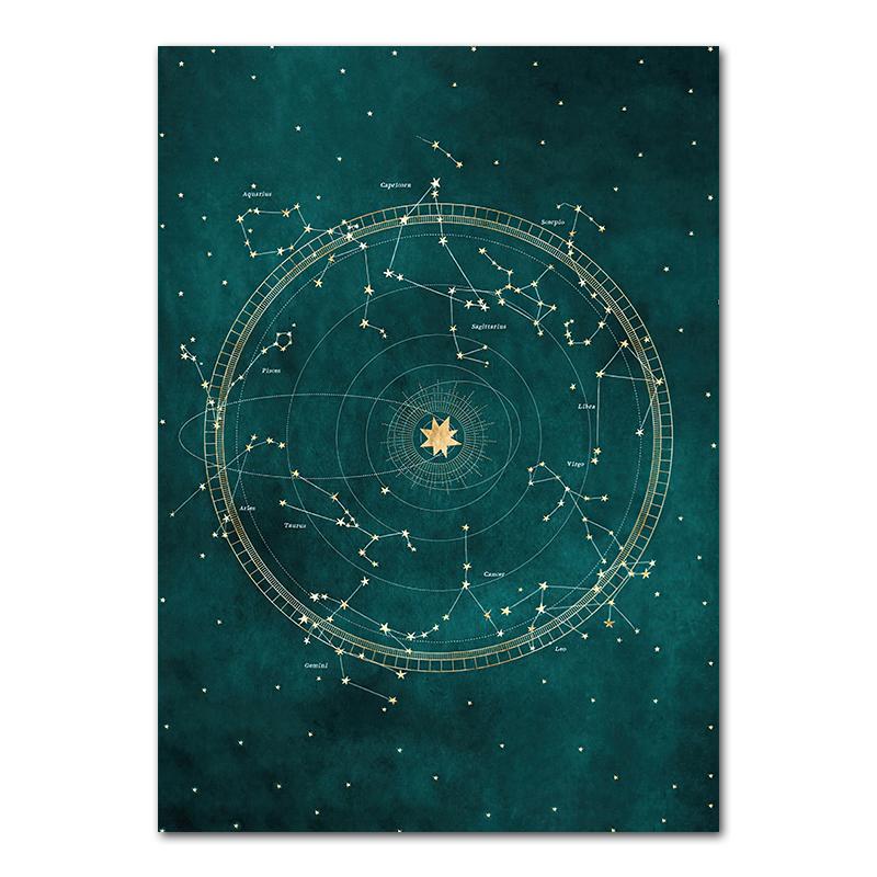 

Млечный Путь Созвездия Звезды Холст Живопись, Астрология Картина, Зодиак, Знак Гороскопа, Постеры и Принты, Магия Миф, Livin 21x30cm No Framed