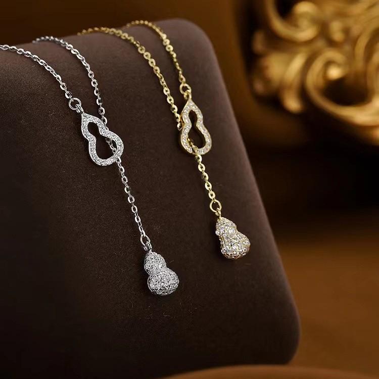 Luxury European & American Qilin Gourd Necklace - Women's High-End Diamond Pendant