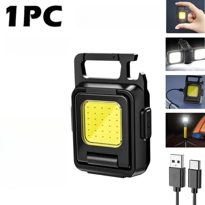

COB Брелок-фонарик Свет USB Перезаряжаемый Фонарь Рабочий Свет Многофункциональный Портативный COB 90° Вращение Кемпинговый Фонарь 1PC