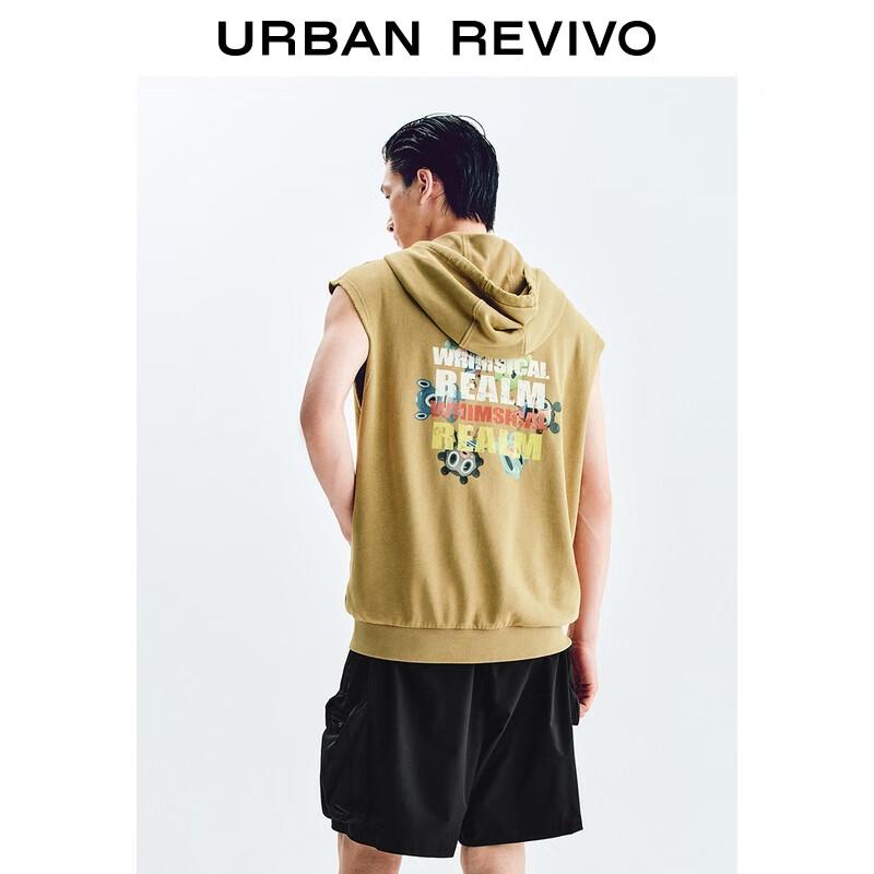 UR 2025 Men's Casual Color-Block Print Hooded Vest