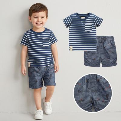 Kinderkleidung Sommer Neues Modell Kinder Kurzarm-Set Zweiteiliges Kurzarm-Shorts-Set Für Jungen