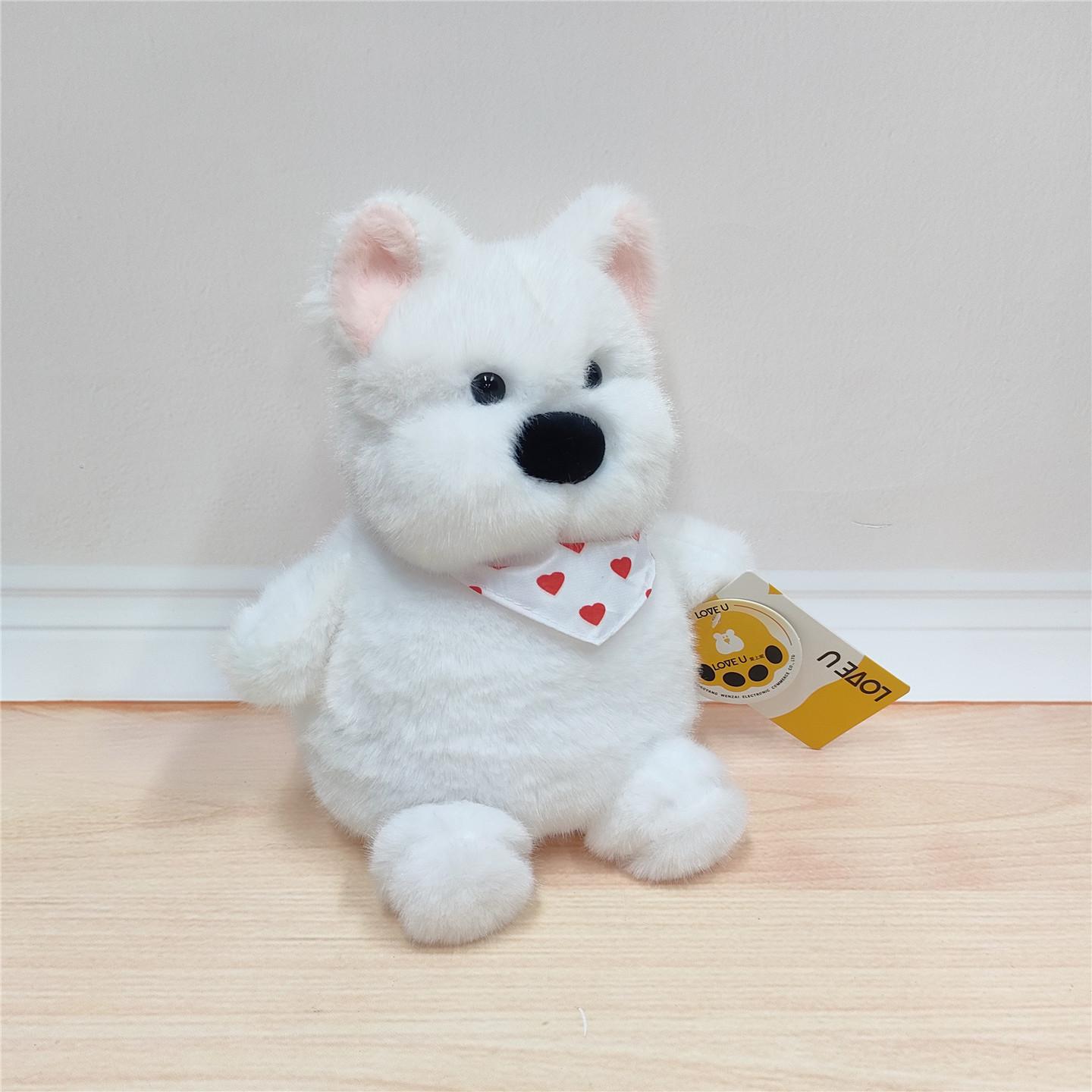 

White West Highland Terrier Duck Plush Toy Pp Cotton Filling Baby Kid Doll Gift Whit