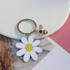 Women Girls Keychain Flower Bee Charm Keyring Shiny Rhinestones Inlaid Small Size Keychain Handbag Accessories