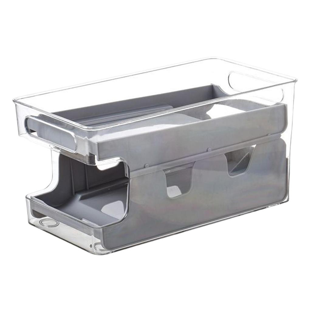 Fridge Organizer Shelf Holder 2 Tiers for Cabinet Drawer Gray