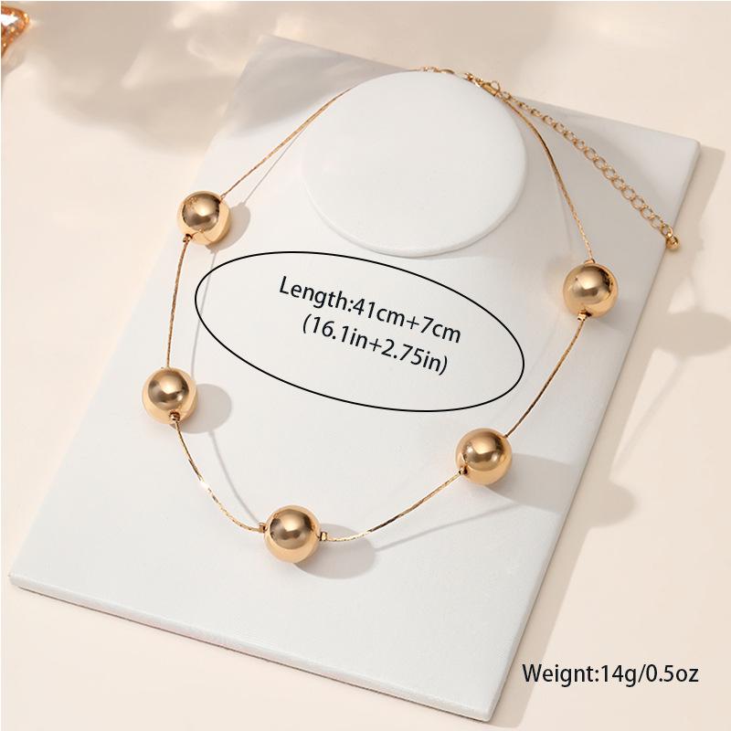 Accessories, Round Punk Collar Collarbone Chain, Geometric Bead Necklace