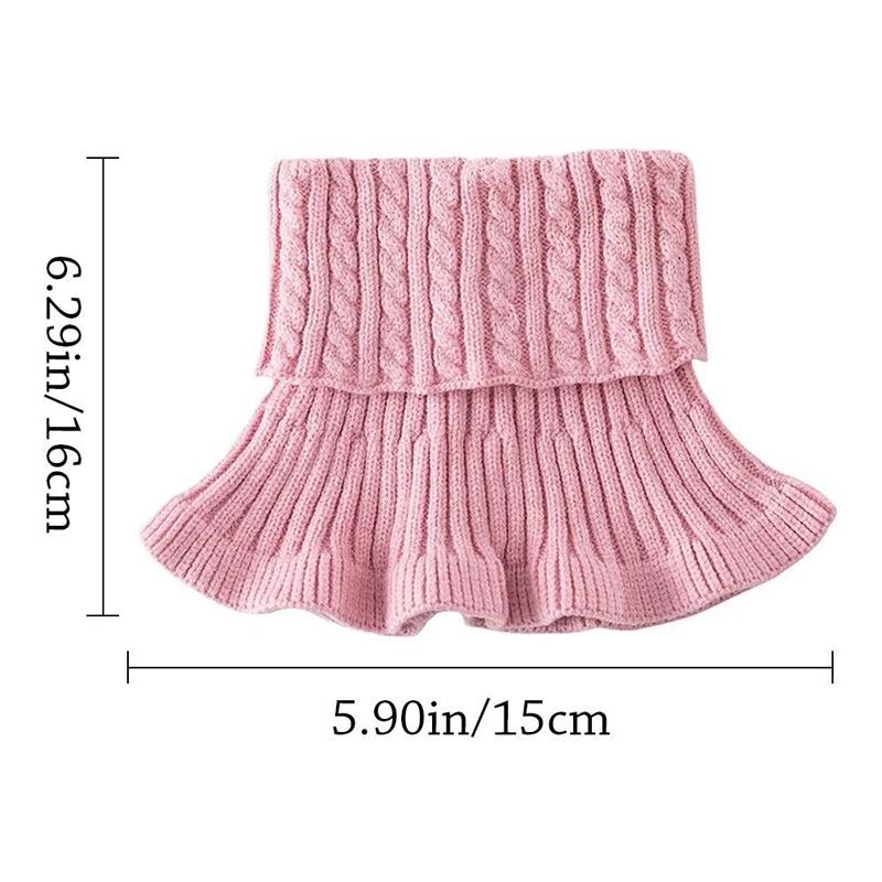 1Pc Solid Color Fashion Knitted Windproof Women Detachable Fake Collar Warmer Neck Turtleneck