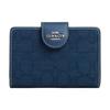 New Corner Zip Calfskin Wallet Medium Women's Marine Blue CU402-SVPM1