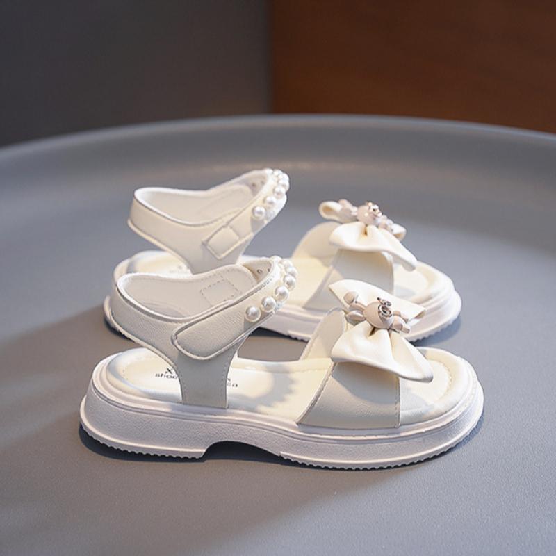 Girls' Sandals Summer Fashion Soft Bottom Little Girls' Princess Shoes Middle and Large Children's Open toed Student Beach Shoes