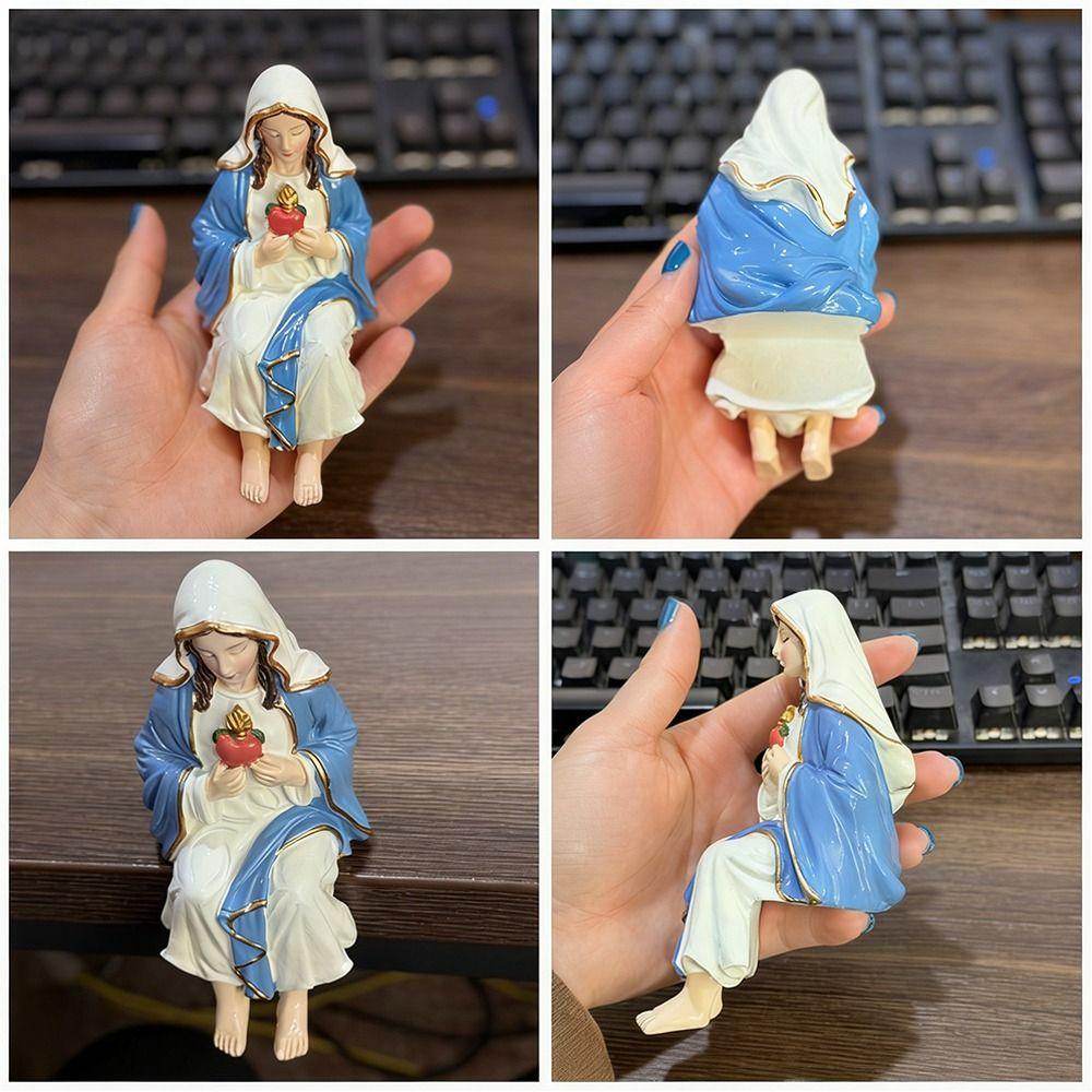 Desk Companion Blessed Mother Mary Resin Material Virgin Mary Ornament  for Office Table