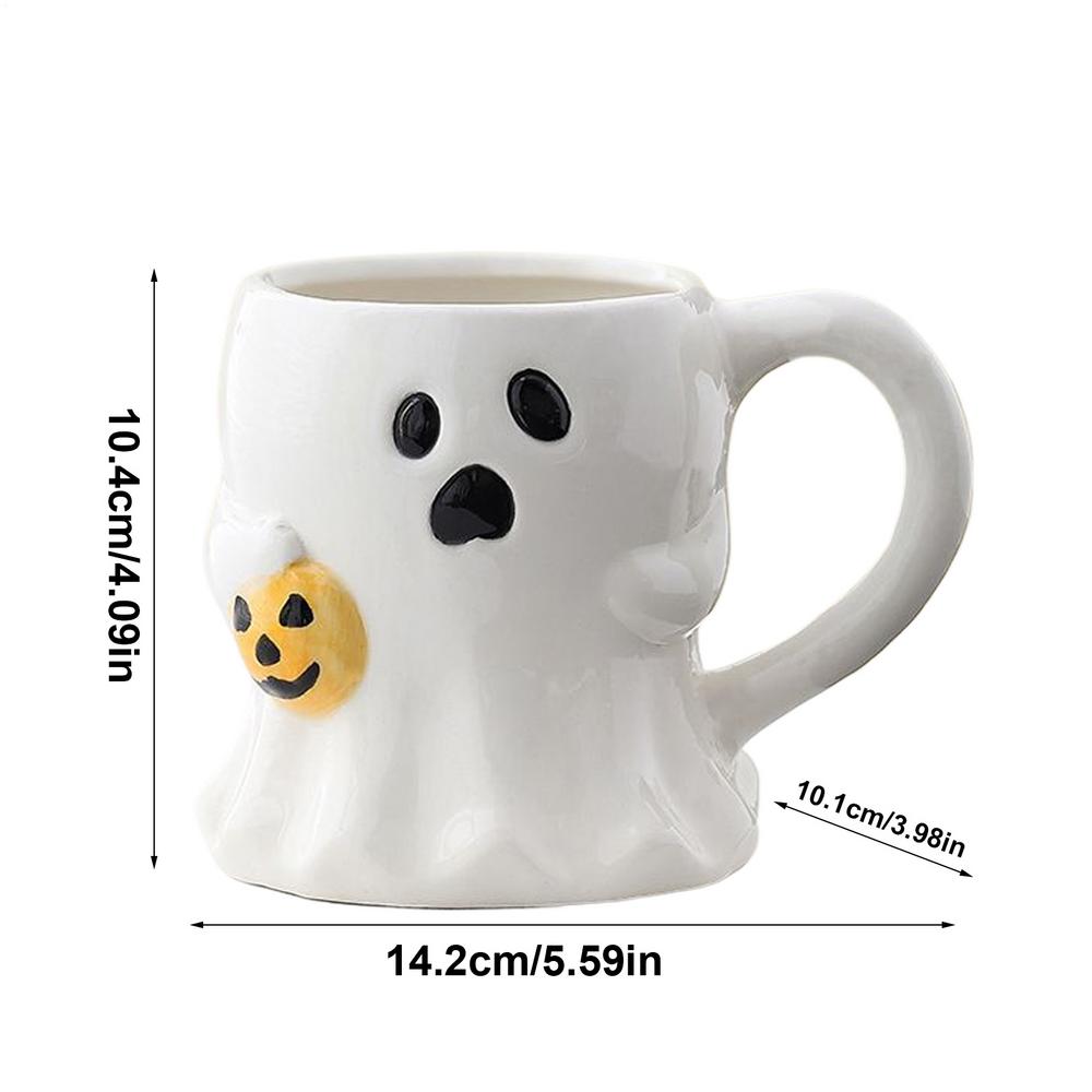 Cute Ghost Water Cup Halloween Coffee Mugs Creative Pumpkin Ghost Ceramic Mug ghost shape mug Halloween Gift for Kitchen Party