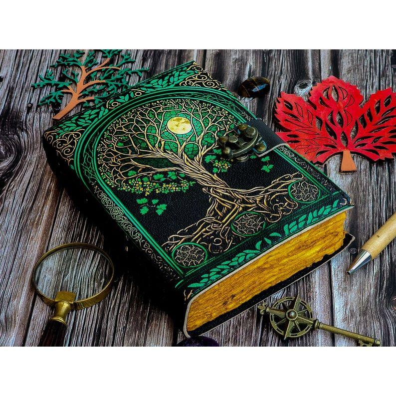 Leather Journal Tree of Life - Genuine Leather Notebooks For Women - Beautiful Journal For Sketches Book Traveling Book Blank Spell Book