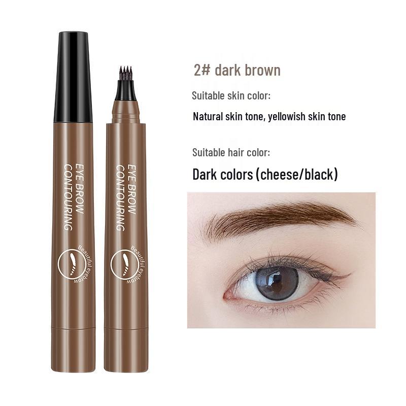 

Four-Prong Waterproof Liquid Eyebrow Pencil - Long-Lasting, Smudge-Proof for Root-by-Root Precision